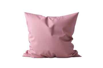 Soft, square pink pillow isolated on white background. Perfect for home decor, interior design ideas, or comfort essentials.
