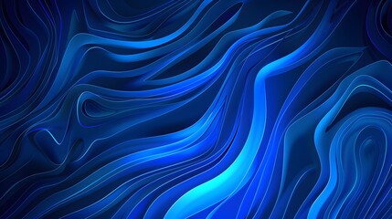 Fototapeta premium Abstract Blue Background with Glowing Lines and Waves
