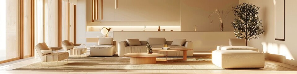 modern minimalist living room with a focus on light