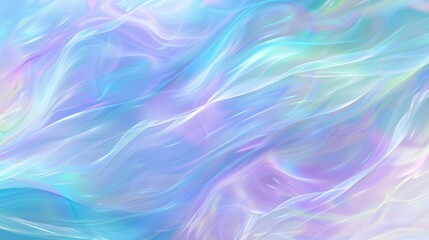 Obraz premium Gradient background with pastel blue, purple, and green hues blending into a holographic, abstract blur