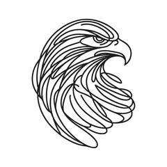 Eagle, one line drawing vector illustration
