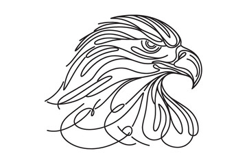 Eagle, one line drawing vector illustration