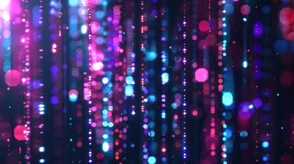 Fototapeta premium Abstract Neon Lights and Bokeh Digital Background