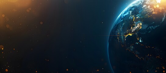 Obraz premium Abstract Digital Earth with Glowing Lights and Dots