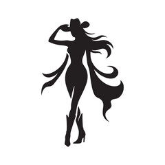 Cowgirl Silhouette Graphic Resource - Minimallest Cowgirl Vector
