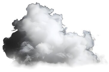 Dramatic monochrome smoke effect with dry ice fog isolated on black background.