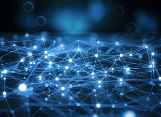 Abstract Technology Background with Blue Network Connections