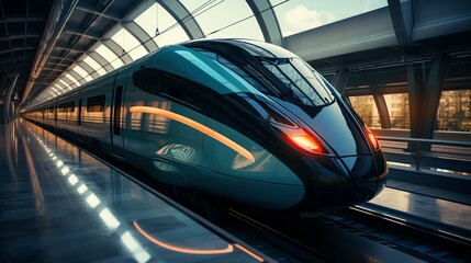 Modern high-speed train at a station platform