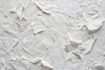 Abstract White Crumpled Paper Collage Background