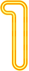 Vector bright yellow and orange neon light number typography design-1