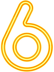 Fototapeta premium Vector bright yellow and orange neon light number typography design-6