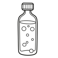 Water bottle outlined isolated on a white background