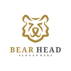 Bear logo vector template, Creative Bear head logo design concepts