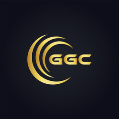 GGC logo. G G C design. White GGC letter. GGC, G G C letter logo design. G G C letter logo design in FIVE, FOUR, THREE, style. letter logo set in one artboard. G G C letter logo vector design.
