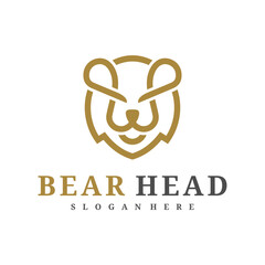Bear logo vector template, Creative Bear head logo design concepts
