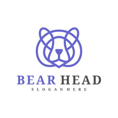 Bear logo vector template, Creative Bear head logo design concepts