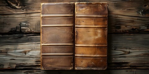 Blank hardcover books on a wooden table perfect for adding your own design. Concept Mockup Photography, Blank Books, Wooden Table, Custom Design, Editorial Display