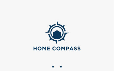 home compass logo design vector silhouette illustration