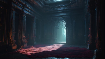 In the Chamber of Whispers, shadows dance as ghostly whispers reveal forgotten secrets, Generative AI