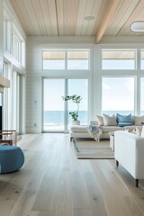 modern living room with minimalist coastal influences