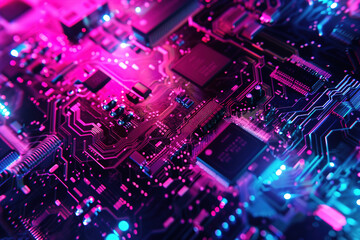 Close up of a computer circuit board