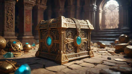 Within the Vault of Relics, treasures of forgotten kingdoms lie hidden, Generative AI