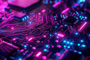 Obraz premium Close up of computer circuit board