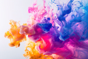 Floating colored inks in water