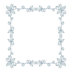 Elegant and realistic frame and hand drawn leaves, design template in line style. Vector background for wedding invitations, greeting cards, social media stories, labels, corporate identities