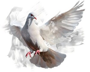 PNG image featuring a white pigeon painting. - Powered by Adobe