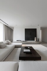modern living room with minimalist clean lines