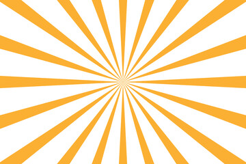 Orange comic sunburst background with rays. Geometric stripe line art design. Modern futuristic concept. Modern banner template.