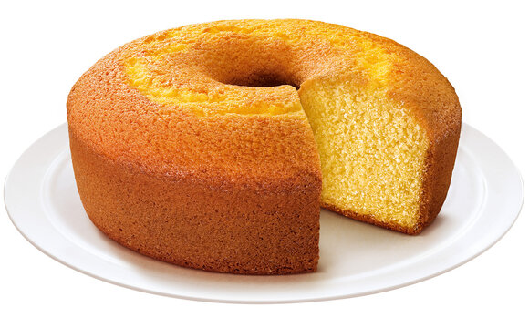 prato com bolo de milho isolado em fundo transparente - bolo de fub&aacute;