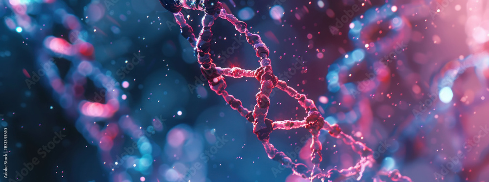 Poster dna double helix. dna molecule structure. medical science research of chromosome dna genetic biotech