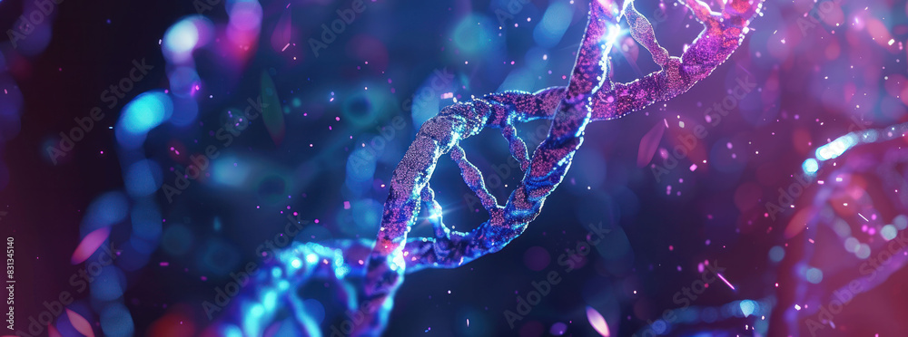 Aufkleber dna double helix. dna molecule structure. medical science research of chromosome dna genetic biotech