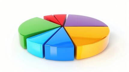 Obraz premium A pie chart illustrating the market share of various financial sectors