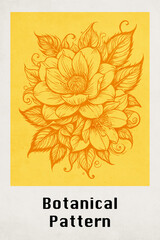 Botanical illustration for printing on wall decorations. Pattern for covers, business cards. Generated by Ai