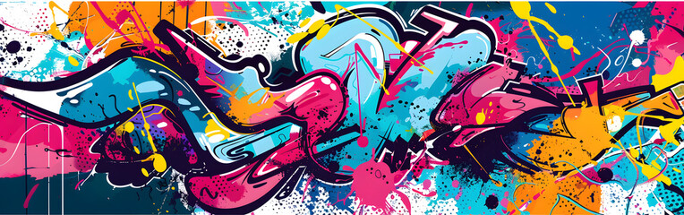 Naklejka premium Graffiti illustration on the wall