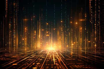 Futuristic finance data graph and growth report on dynamic background for market analysis