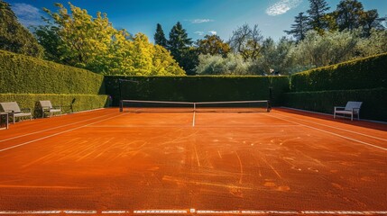 luxurious tennis club court immaculate grass and clay surface sports venue photography