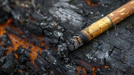 Burnt cigarette tip