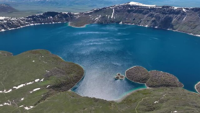 Nemrut Lake is the second largest crater lake in the world and the largest in Turkey.