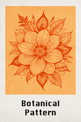 Botanical illustration for printing on wall decorations. Pattern for covers, business cards. Generated by Ai