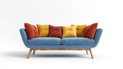modern sofa couch isolated on white background furniture design 3d rendering