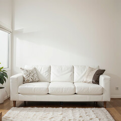 modern living room interior design with white sofa