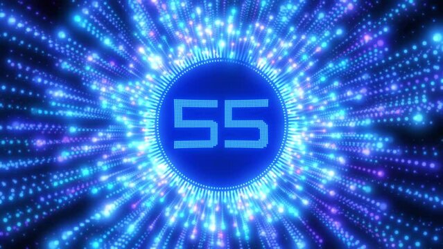 Futuristic 60 second countdown in real time