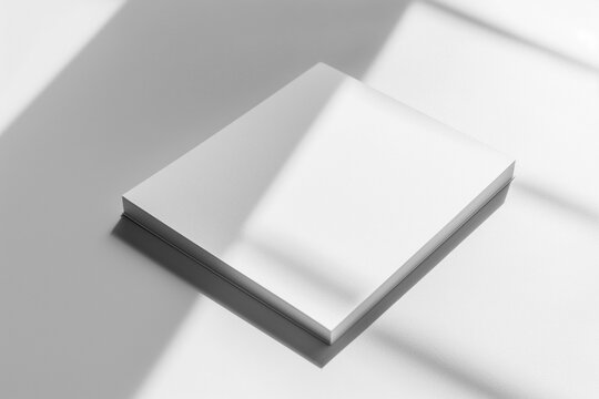 simple notepad with white paper, placed on a white background, with natural shadows that accentuate its texture and thickness.
Empty notebook ready to be filled. AI generated
