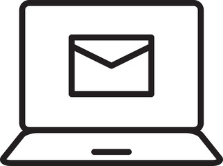 Laptop and Mail Line Icon
