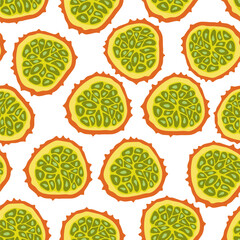 color isolated seamless pattern jelly melon in flat shape style in vector. template for backdrop textile wallpaper wrapping background print decor design