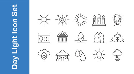 Naklejka premium Day Light Icon Set with vector collections. 